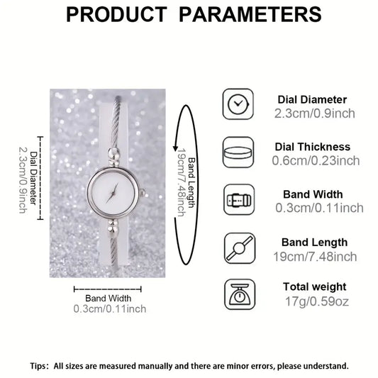 ELEGANT ROUND DESIGN WHITE WATCH