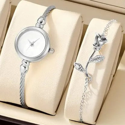 ELEGANT ROUND DESIGN WHITE WATCH