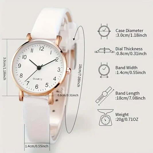 ELEGANT FAUX LEATHER STARP WHITE WATCH